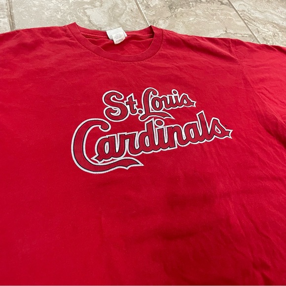 Vintage Lee Sport T Shirt Men XL Red St Louis Cardinals Albert Pujols 5 - Picture 8 of 10